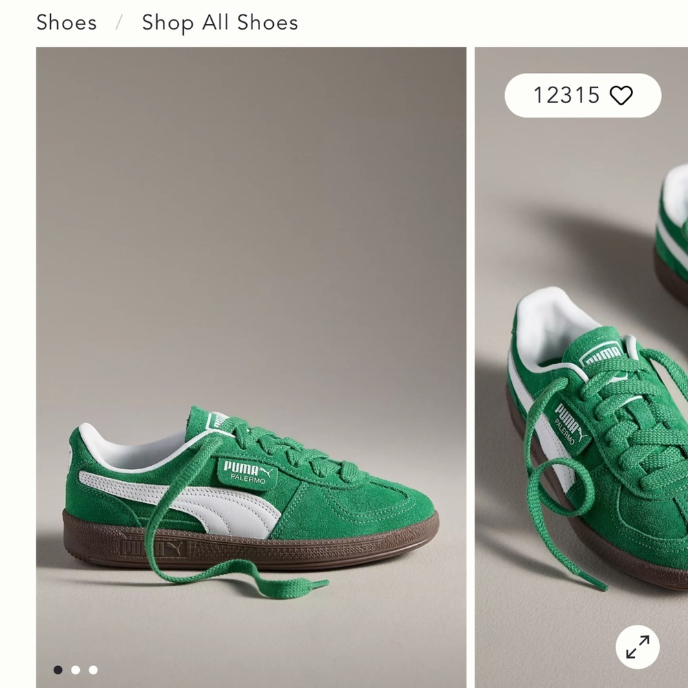 Puma Palermo Green Suede Sneakers Size 40 / 9